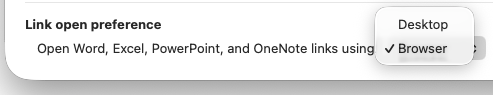 Choose how OneNote opens Microsoft 365 file links
