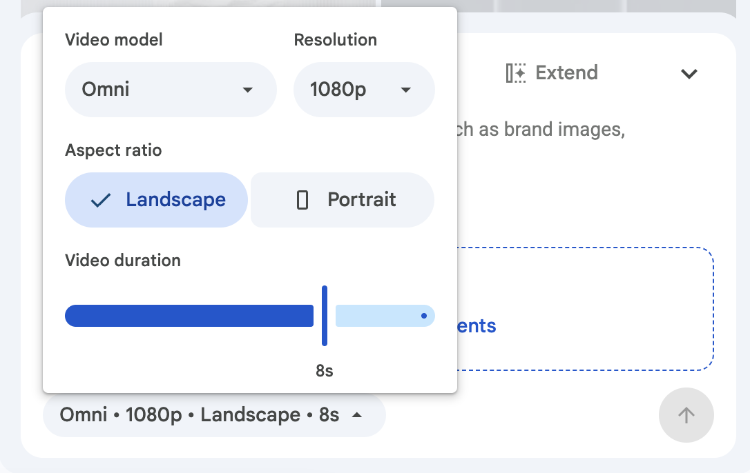 Gemini Omni in Google Vids user interface